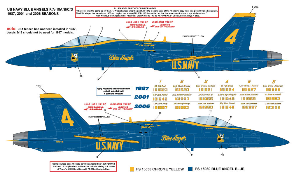 1 48 McDonnell Douglas F A 18A B C D Hornet US Navy Blue Angels 1 48