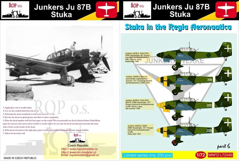 Decals Ju B Stuka Regia Aeronautica D Cals Avions Au