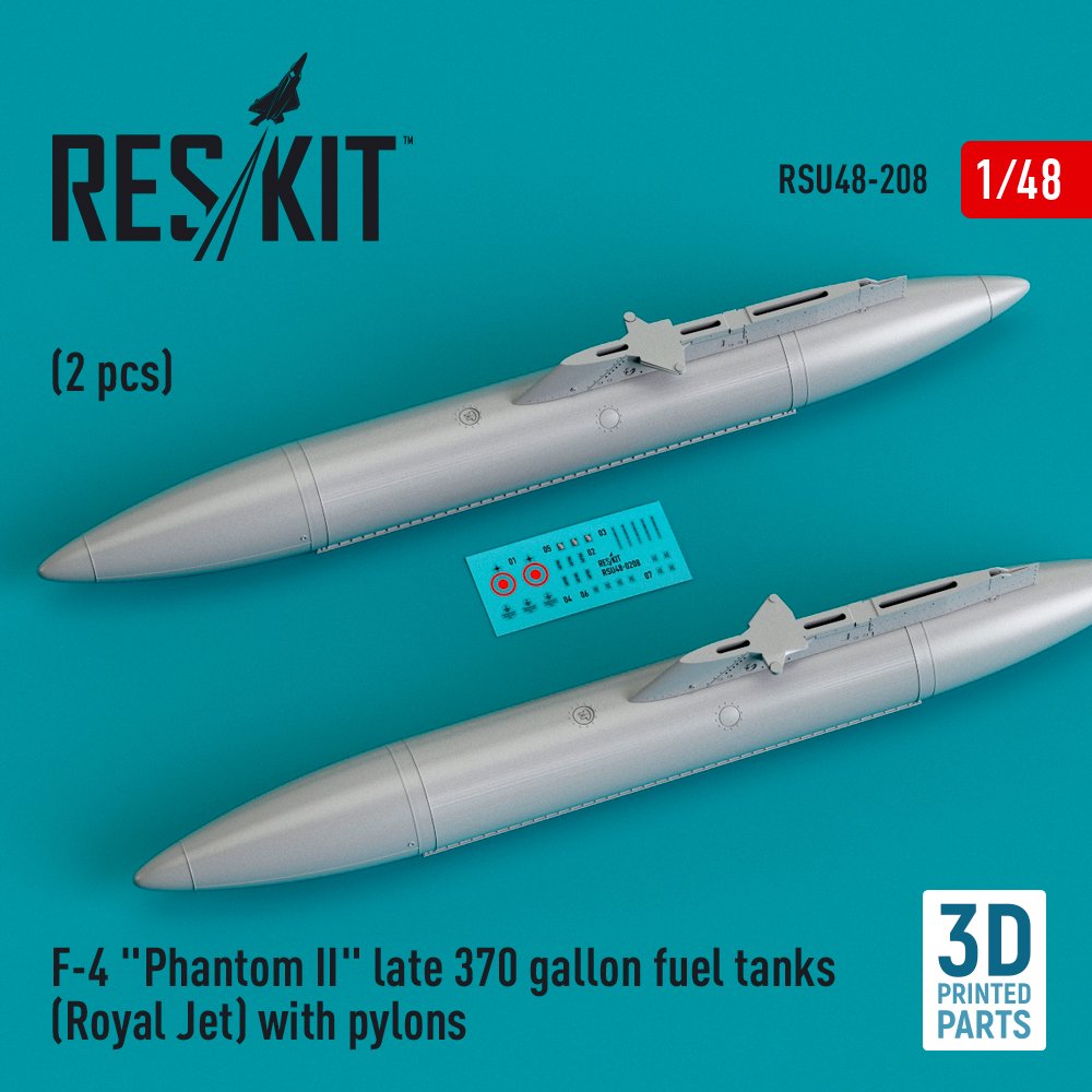 1/48 F-4 Phantom II late 370 gallon fuel tanks - 1/48 Flugzeuge upgrade kit