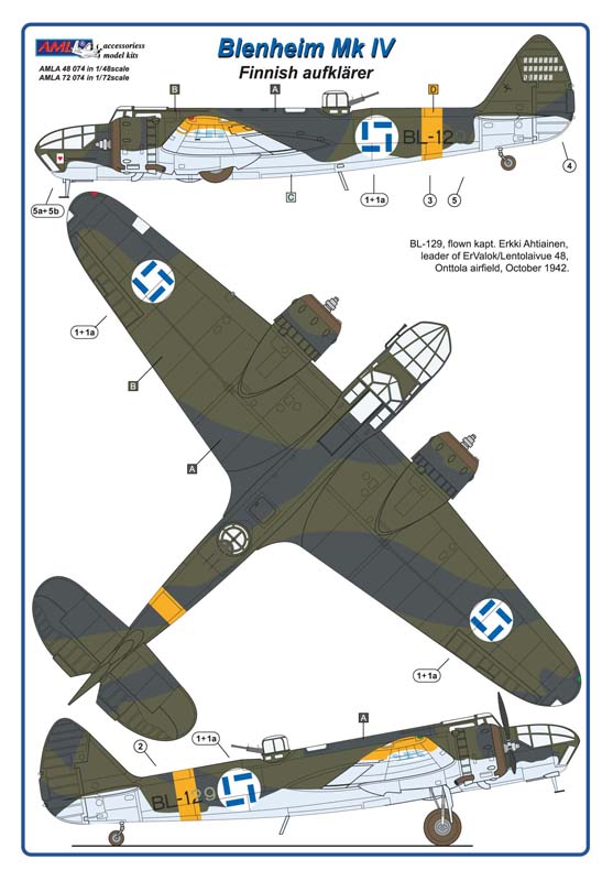 1/72 Bristol Blenheim Mk.IV reconnaissance in Finnish Air Force - 1/72 ...