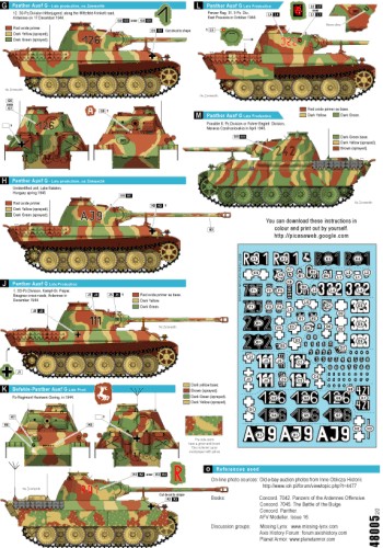 1/48 Panther Ausf.G (late production) - 1/48 AFV Decals