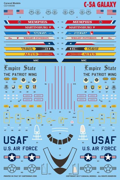 1/144 Lockheed C-5A Galaxy - Aircraft Decals and masks 1/144