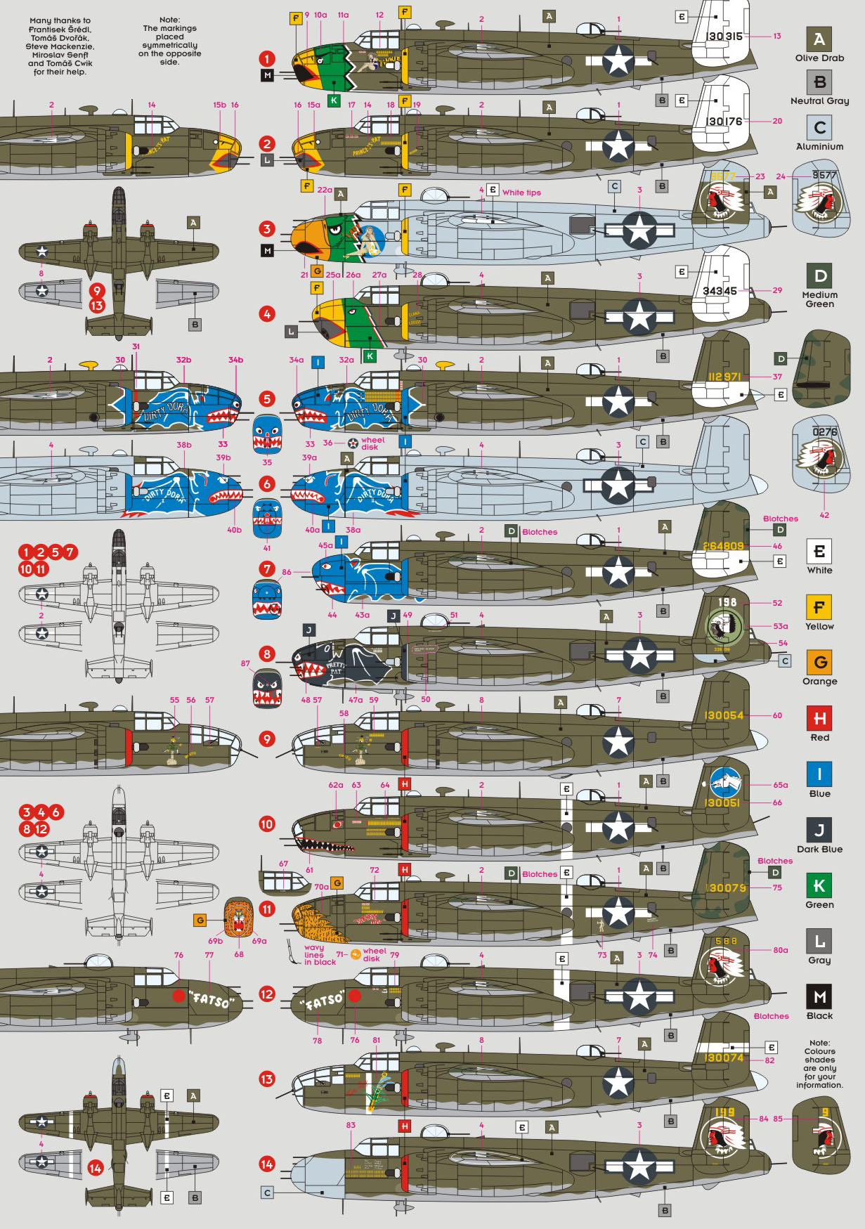 1/72 B-25 Mitchells over the Pacific - 1/72 aircraft decals