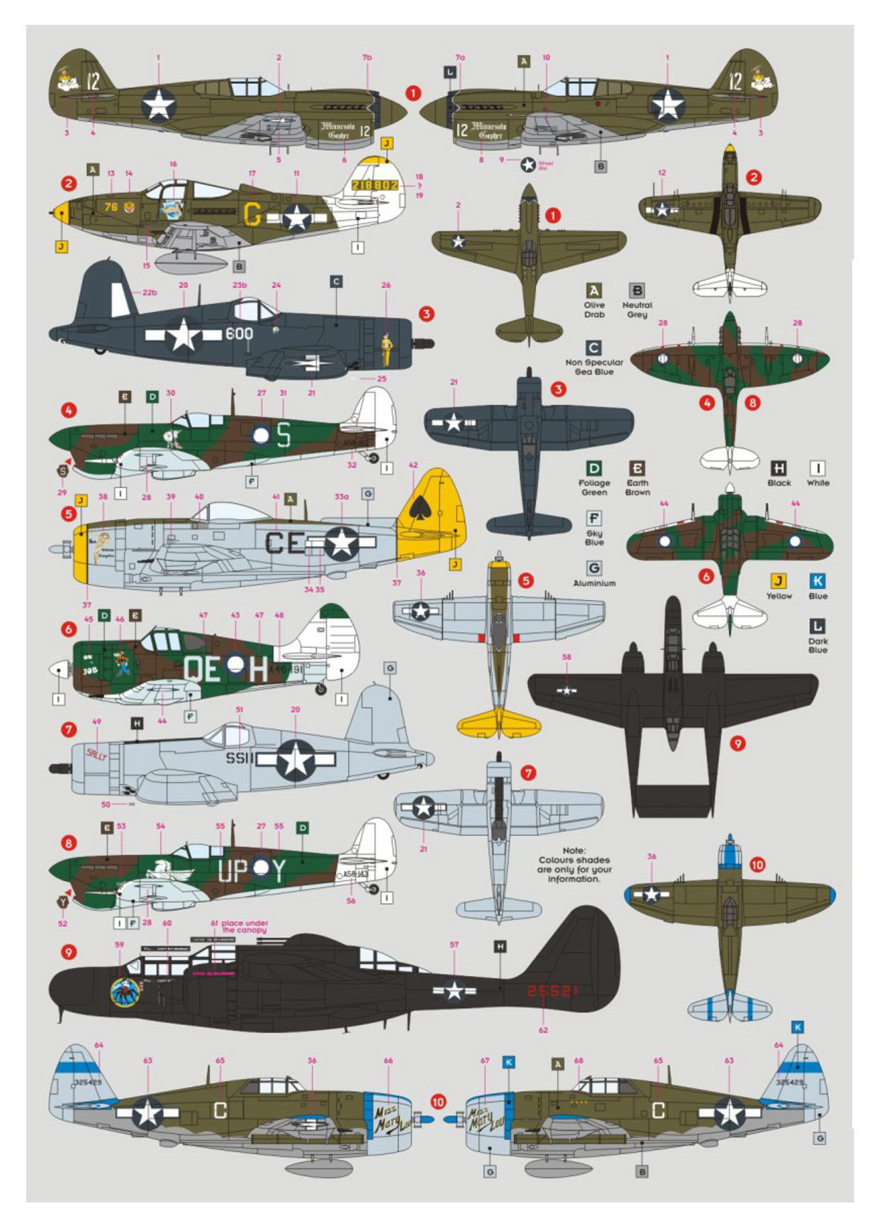 1/72 Pacific Fighters part III decal - 1/72 aircraft decals