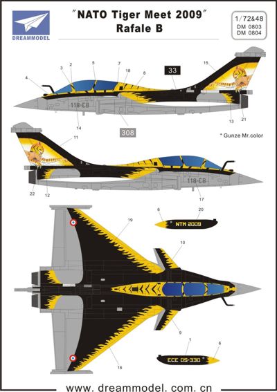 1/48 Dassault Rafale B "NATO Tiger Meet 2009" - 1/48 Aircraft Mask & Decals