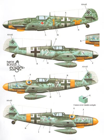 1/72 New Erich Hartmann Messerschmitt Bf 109G-6 - 1/72 aircraft decals