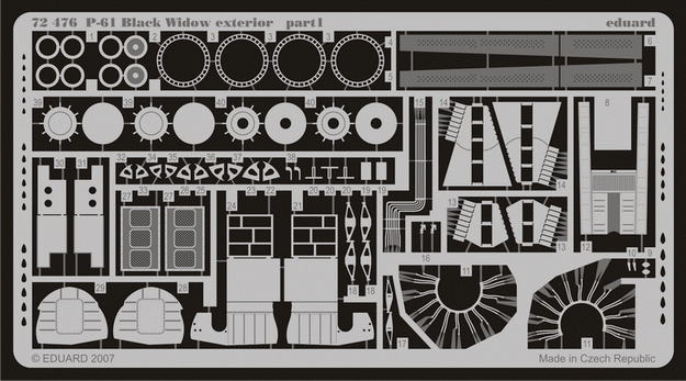 P-61 Black Widow exterior - (DRA) - 1/72 aircraft upgrade set