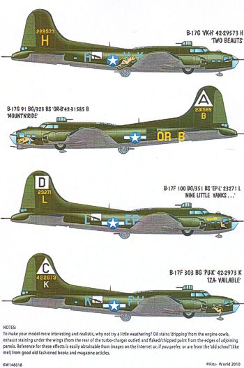 1/48 B-17G Bomb Tallies & Kill Symbols General Markings - Aircra - 1/48 ...