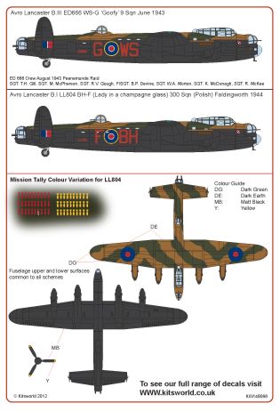 1/48 Avro Lancaster MK B.III ED666 WS-G 'Goofy' - 1/48 Aircraft Mask ...