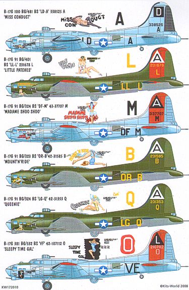 1/72 Boeing B-17F/Boeing B-17G Flying Fortress . 91st, 100th, 38 - 1/72 ...