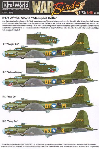 1/72 decal sheet for B-17 nose art from 