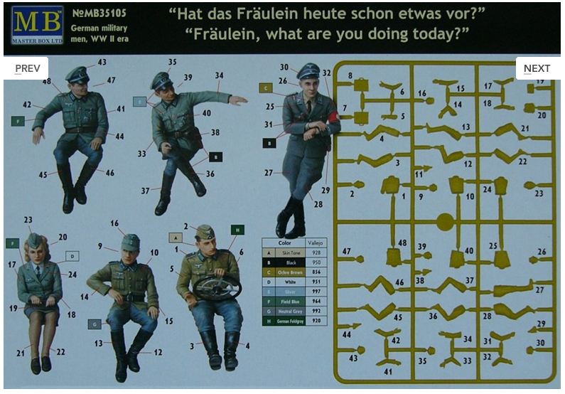 135 German Military Men Wwii Era 6 Fig 135 Figure Plastic