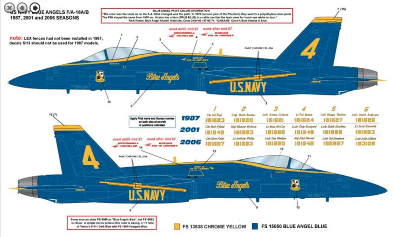 1/32 McDonnell-Douglas F/A-18 Hornet US Navy Blue Angels