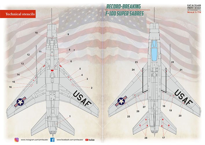 1-72-f-100-super-sabres-technical-stencils-decal-1-72-aircraft-decals