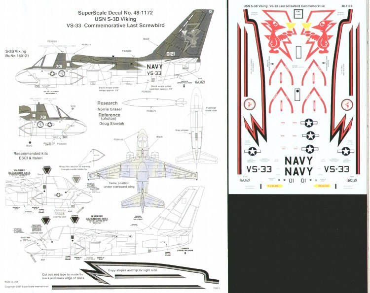 1 48 Lockheed S 3b Viking Vs 33 Commemorative Last Screwbird 1 48 Aircraft Mask Decals