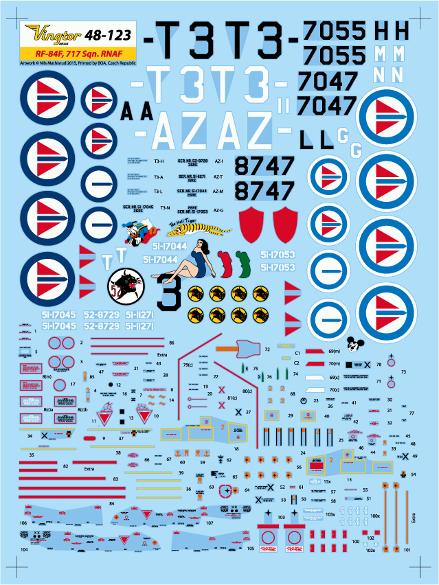 1/72 RNAF Republic RF-84F Thunderflash - 1/72 aircraft decals