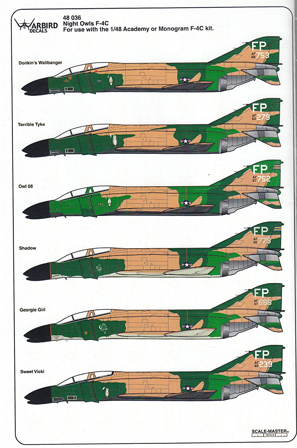 1/48 McDonnell F-4C/D Phantom II TFS Night Owls - 1/48 Aircraft Mask ...