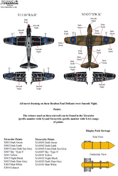 1/48 Boulton-Paul Defiant Mk.I/NF.II/ ASR.Mk.I - 1/48 Aircraft Mask ...