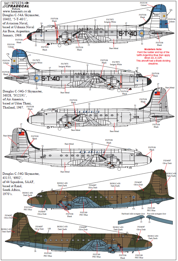 1/72 Douglas DC-4/C-54 Skymaster - 1/72 aircraft decals