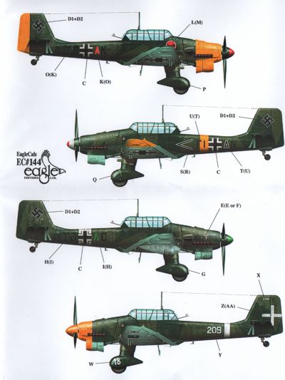 1 32 Junkers Ju 87b Ju 87r Stuka Décals Et Masques Avions Au 1 32