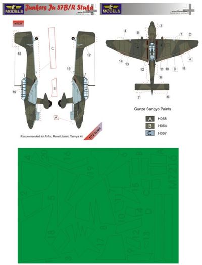 1 72 Mask Junkers Ju 87b R Stuka Airf Rev Ital Décals Avions Au 1 72