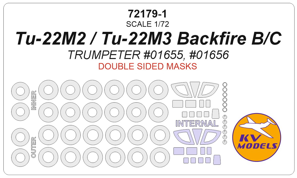 1/72 Tupolev Tu-22M2 Backfire B / Tu-22M3 Backfire C Paint Masks - KV ...