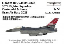 1/72 USAF 36Th Fs Lockheed-Martin F-16C Centennial Scheme Osan 1/72 USAF 36Th Fs Lockheed-Martin F-16C Centennial Scheme Osan