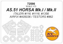 1/72 AS.51 Horsa Mk.I / Mk.II masks for Italeri 1/72 AS.51 Horsa Mk.I / Mk.II masks for Italeri