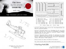 1/72 Mitsubishi F1M2 Pete Control Surfaces masks 1/72 Mitsubishi F1M2 Pete Control Surfaces masks