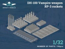 1/32 RP-3 rockets de Havilland DH-100 Vampire Mk.3/Mk.5 1/32 RP-3 rockets de Havilland DH-100 Vampire Mk.3/Mk.5