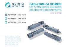 1/32 FAB-250 M-54 Bombs with TU-250 part brake system 1/32 FAB-250 M-54 Bombs with TU-250 part brake system