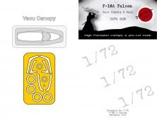 1/72 General-Dynamics F-16A Vacu Canopy & Mask for Hasegawa 1/72 General-Dynamics F-16A Vacu Canopy & Mask for Hasegawa