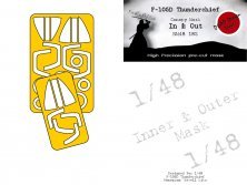 1/48 Republic F-105D Thunderchief canopy in & outside mask 1/48 Republic F-105D Thunderchief canopy in & outside mask