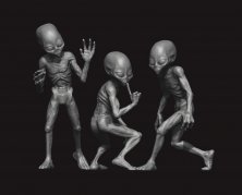 1/35 3x Grey Aliens 1/35 3x Grey Aliens
