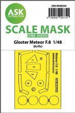 1/48 Gloster Meteor F.8 one-sided express fit mask for Airfix 1/48 Gloster Meteor F.8 one-sided express fit mask for Airfix