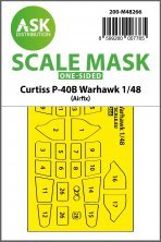 1/48 Curtiss P-40B Warhawk one-sided express fit mask for Airfix 1/48 Curtiss P-40B Warhawk one-sided express fit mask for Airfix