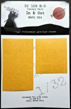 1/32 Messerschmitt Bf-109E canopy frame paint mask double sided 1/32 Messerschmitt Bf-109E canopy frame paint mask double sided