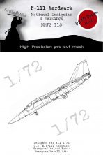 1/72 F-111 Aardwark National Insignia mask for Hasegawa 1/72 F-111 Aardwark National Insignia mask for Hasegawa