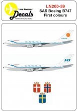 1/200 decals of Sas Boeing 747 in the first colour scheme 1/200 decals of Sas Boeing 747 in the first colour scheme