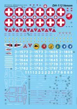 1/72 Swiss DH-112 Venom Mk.1 / Mk.4 decals 1/72 Swiss DH-112 Venom Mk.1 / Mk.4 decals