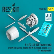 ResKit 1/32 P-47D 25-30 Hélices Moteur Capot ResKit 1/32 P-47D 25-30 Hélices Moteur Capot