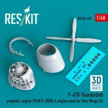 ResKit 1/48 P-47B Hélice Moteur Capot Fermé ResKit 1/48 P-47B Hélice Moteur Capot Fermé