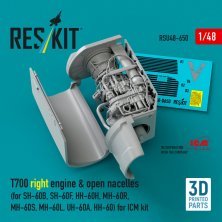 ResKit 1/48 Moteur T700 droit nacelles ouvertes ICM ResKit 1/48 Moteur T700 droit nacelles ouvertes ICM