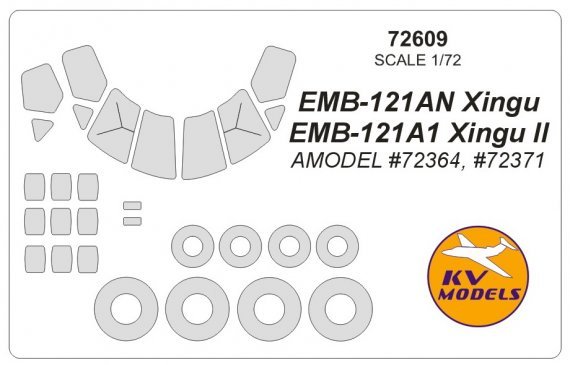 1/72 Embraer EMB-121 Xingu masks - 1/72 aircraft decals