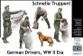 1/35 German Drivers, WWII Era 4 figure & dog