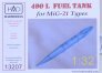 1/32 MiG-21 fuel tank 490l