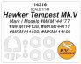 1/144 Hawker Tempest Mk.V Mark I Models