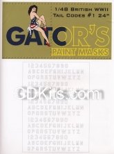 1/48 British WWII Tail Codes 24" part 1 1/48 British WWII Tail Codes 24" part 1