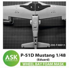 1/48 North-American P-51D Mustang Foam flexible wheel bays mask 1/48 North-American P-51D Mustang Foam flexible wheel bays mask