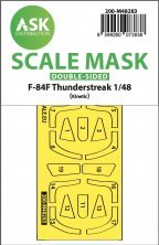 1/48 Republic F-84F Thunderstreak double-sided mask for Kinetic 1/48 Republic F-84F Thunderstreak double-sided mask for Kinetic